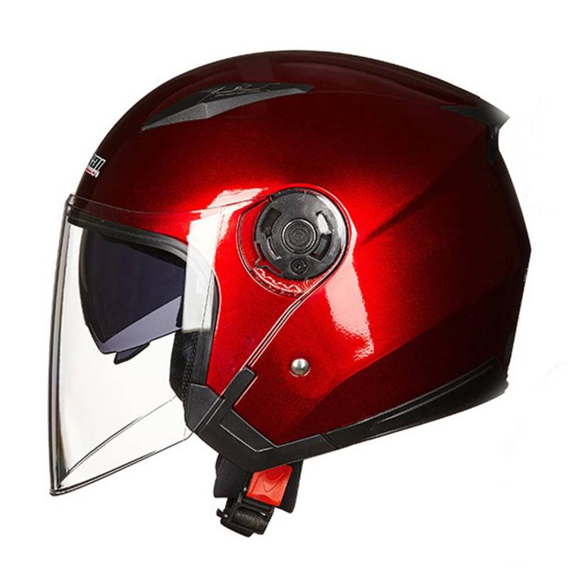 Vintage Deutsche Motorrad Halbhelme Halbschalenhelm Motorradhelm Für Jethelm Öffnen Helm Mit Schutzbrille Für Bike Cruiser Moped Scooter Roller Helm Brain-Cap Mit ECEDOT 9,L:59-60CM von Hejunlian