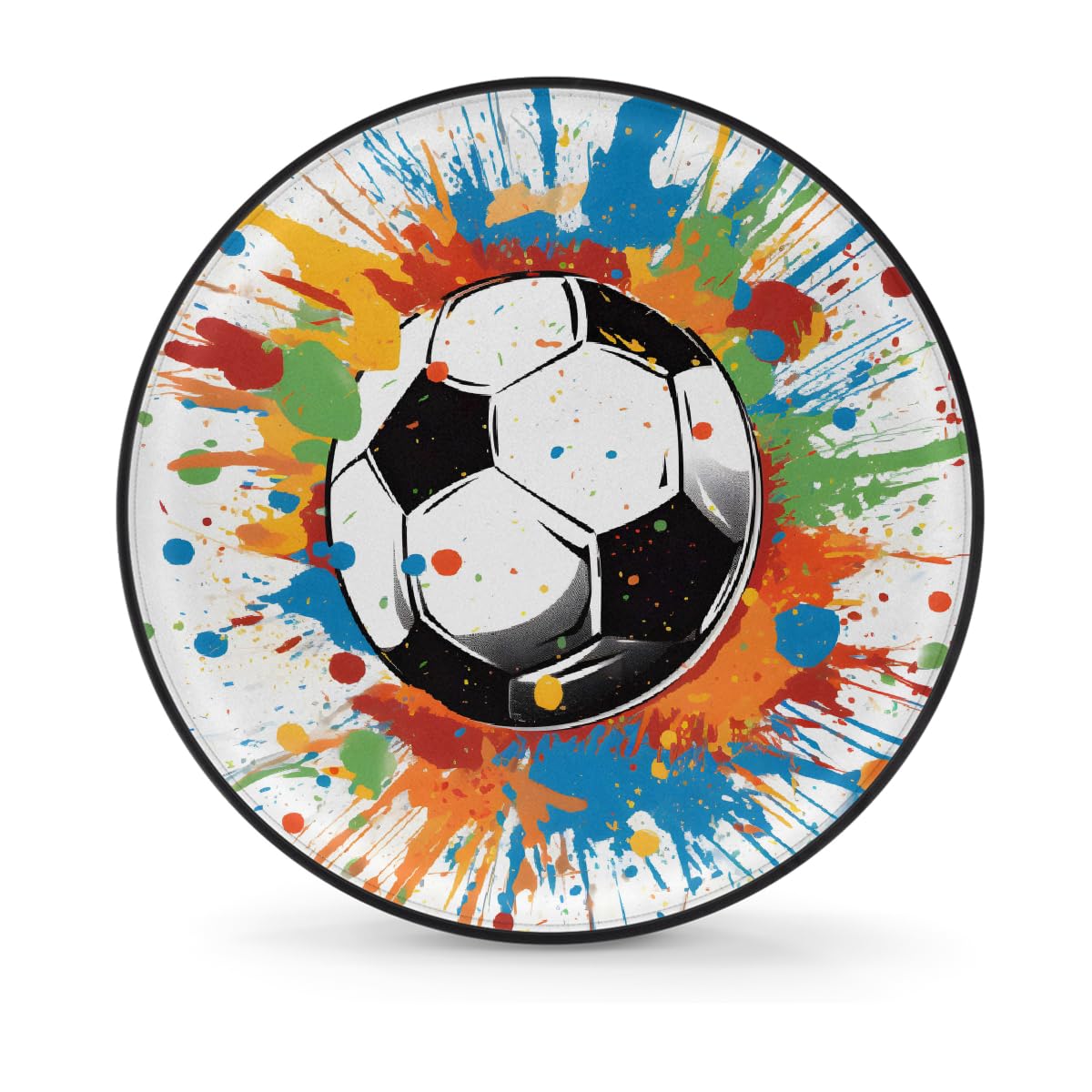 Ersatzreifenabdeckung, Radschutz, Aquarell, Batik, Graffiti, Fußball, wasserdicht, staubdicht, universelle Passform für Jeep, Anhänger, Wohnmobil, SUV, Wohnmobil, 35,6 cm (14 Zoll) von Helhappy
