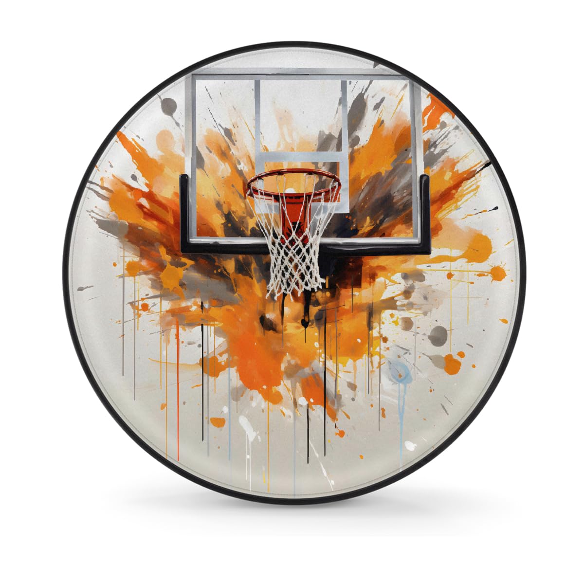 Ersatzreifenabdeckung, Radschutz, Aquarellspritzer, Basketballkorb, wasserdicht, staubdicht, universelle Passform für Jeep, Anhänger, Wohnmobil, SUV, Wohnmobil, Fahrzeug, 35,6 cm (14 Zoll) von Helhappy