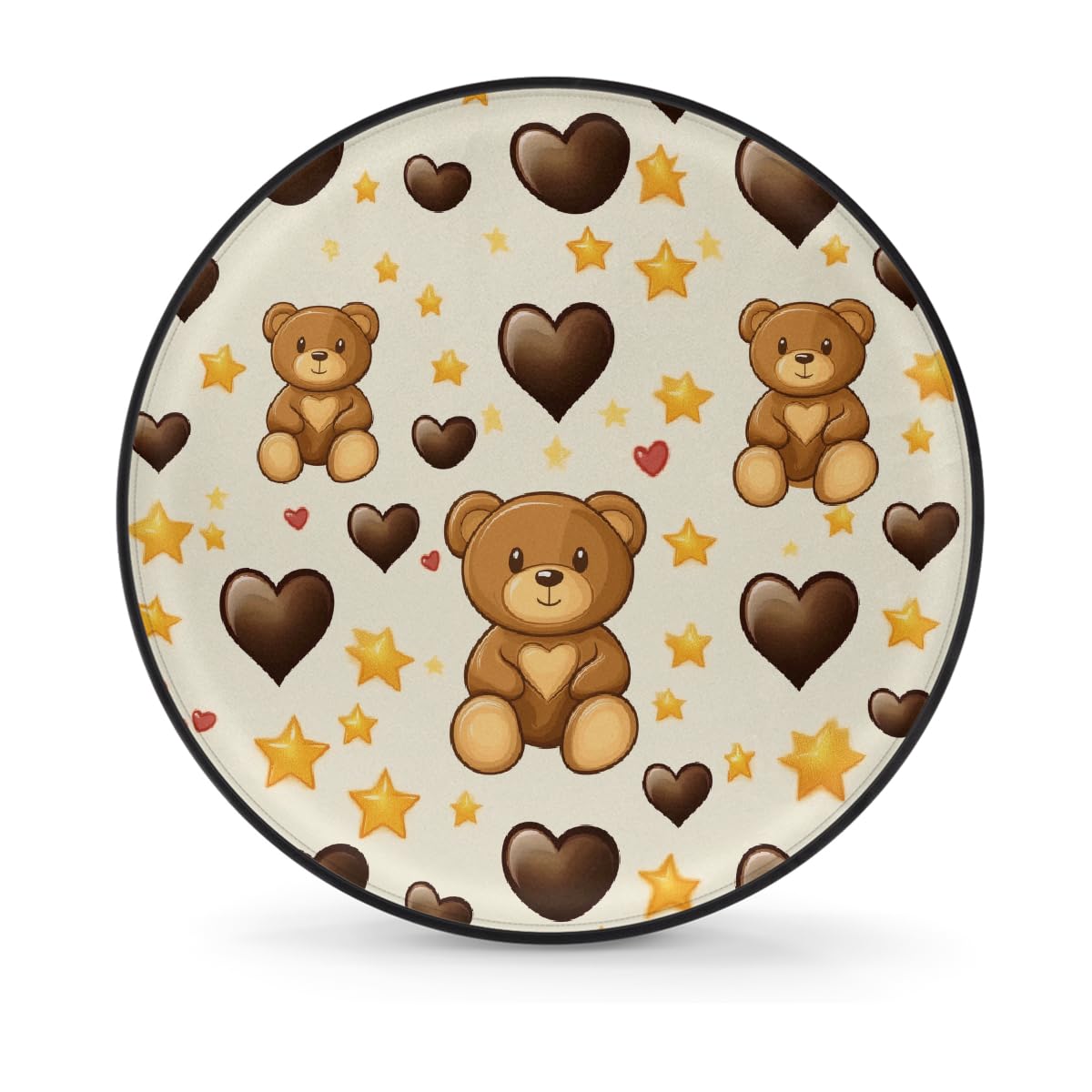Ersatzreifenabdeckung, Radschutz, Cartoon-Teddybären, Herzen, Startdruck, wasserdicht, staubdicht, universelle Passform für Jeep, Anhänger, Wohnmobil, SUV, Wohnmobil, 35,6 cm (14 Zoll) von Helhappy