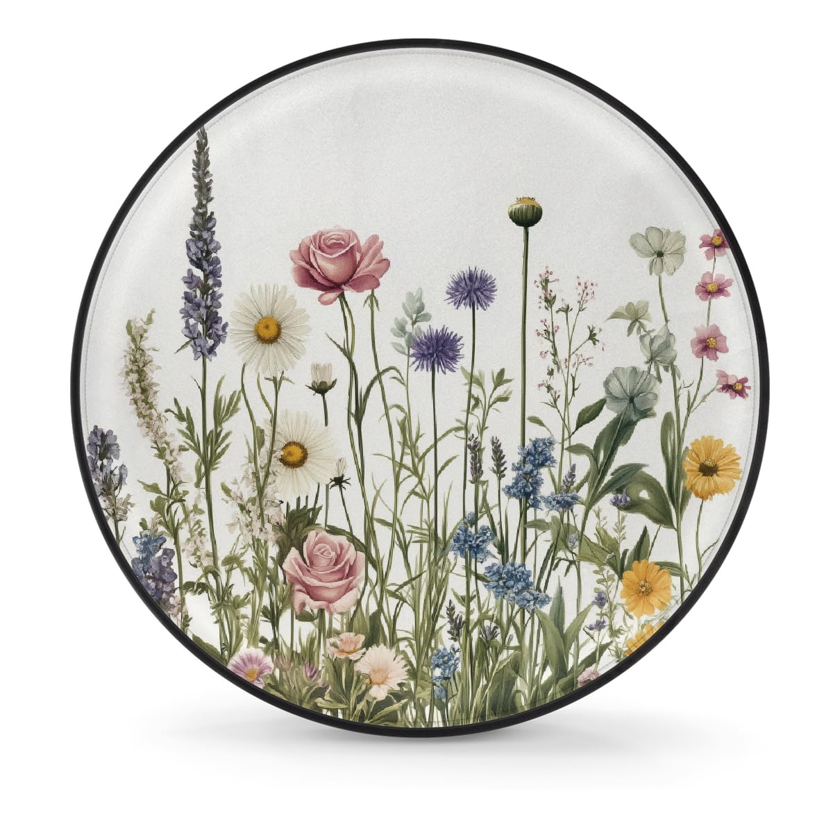 Ersatzreifenabdeckung, Radschutz, Frühlingsblumen, Wildblume, wasserdicht, staubdicht, universelle Passform für Jeep, Anhänger, Wohnmobil, SUV, Wohnmobil, Fahrzeug, 38,1 cm (15 Zoll) von Helhappy