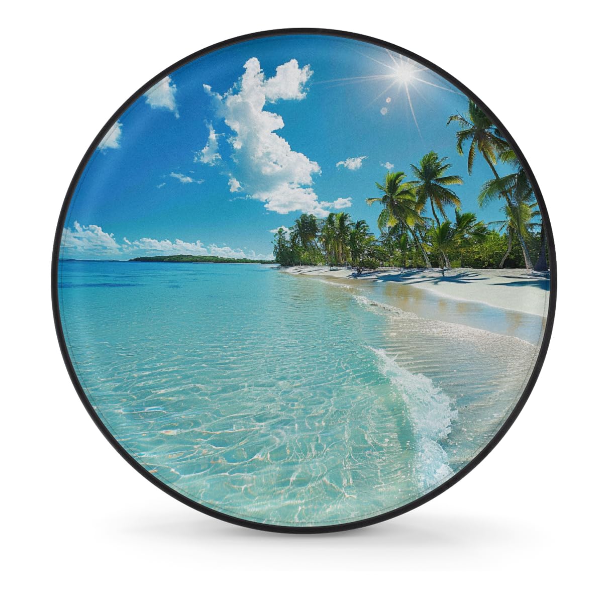 Ersatzreifenabdeckung, Radschutz, Küstenmotiv, nautisch, hawaiianische Strandlandschaft, wasserdicht, staubdicht, universelle Passform für Jeep, Anhänger, Wohnmobil, SUV, Wohnmobil, 38,1 cm (15 Zoll) Ersatzreifenabdeckung, Radschutz, Küstenmotiv, nautisch, hawaiianische Strandlandschaft, wasserdicht, staubdicht, universelle Passform für Jeep, Anhänger, Wohnmobil, SUV, Wohnmobil, 38,1 cm (15 Zoll) von Helhappy