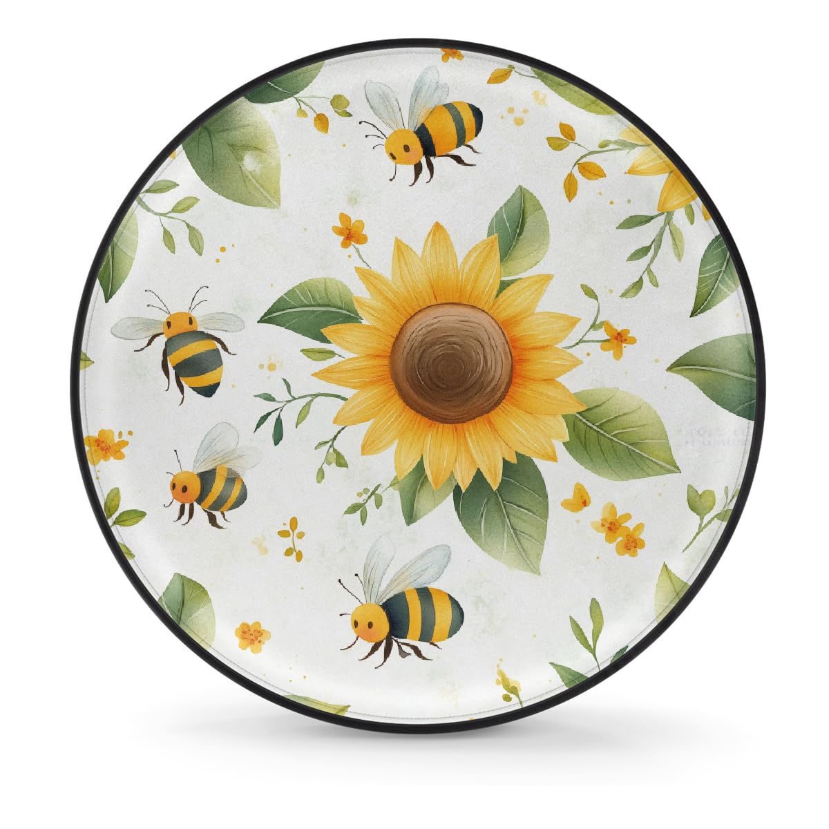 Ersatzreifenabdeckung, Radschutz, Sunfower Bienen, wasserdicht, staubdicht, universelle Passform für Jeep, Anhänger, Wohnmobil, SUV, Wohnmobil, Fahrzeug, 38,1 cm (15 Zoll) von Helhappy