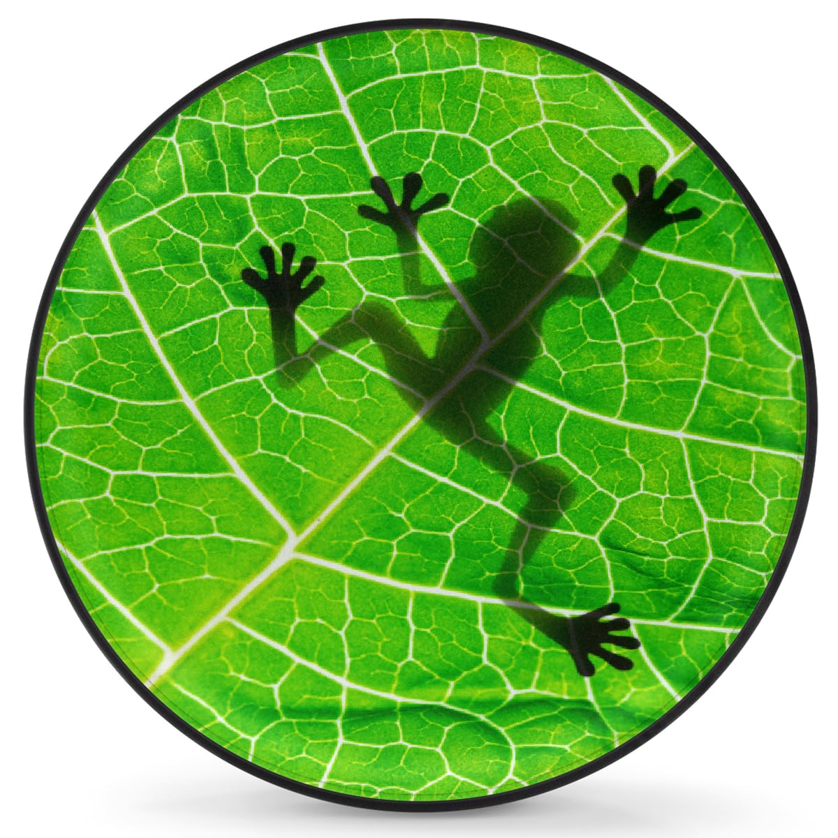 Ersatzreifenabdeckung, Radschutz, Tier-Frosch-Schatten-Silhouette auf dem Blatt, wasserdicht, staubdicht, universelle Passform für Jeep, Anhänger, Wohnmobil, SUV, Wohnmobil, 43,2 cm (17 Zoll) von Helhappy