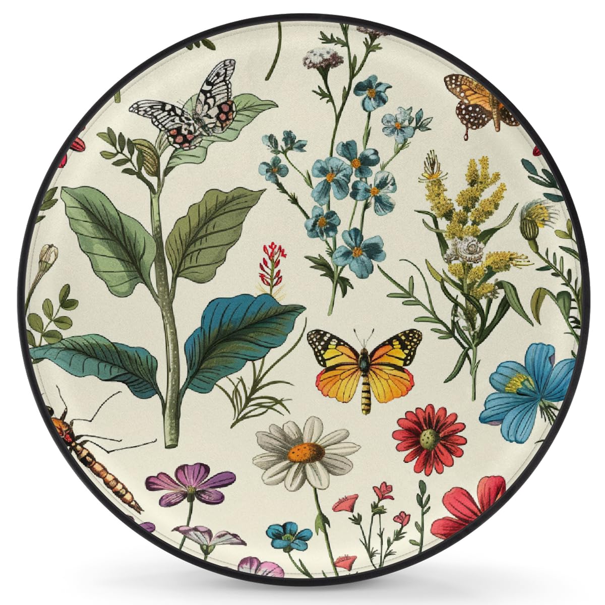 Ersatzreifenabdeckung, Radschutz, Vintage-Blumenmuster, hübsch, bunt, Schmetterling, Vögel, Blume, wasserdicht, staubdicht, universelle Passform für Jeep, Anhänger, Wohnmobil, SUV, Wohnmobil, 43,2 cm Ersatzreifenabdeckung, Radschutz, Vintage-Blumenmuster, hübsch, bunt, Schmetterling, Vögel, Blume, wasserdicht, staubdicht, universelle Passform für Jeep, Anhänger, Wohnmobil, SUV, Wohnmobil, 43,2 cm von Helhappy