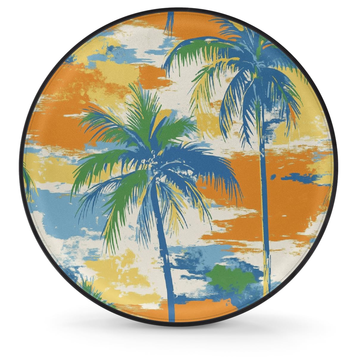 Ersatzreifenabdeckung, Radschutz, abstrakte Kokosnussbaum, Naturlandschaft, wasserdicht, staubdicht, universelle Passform für Jeep, Anhänger, Wohnmobil, SUV, Wohnmobil, 40,6 cm (16 Zoll) von Helhappy