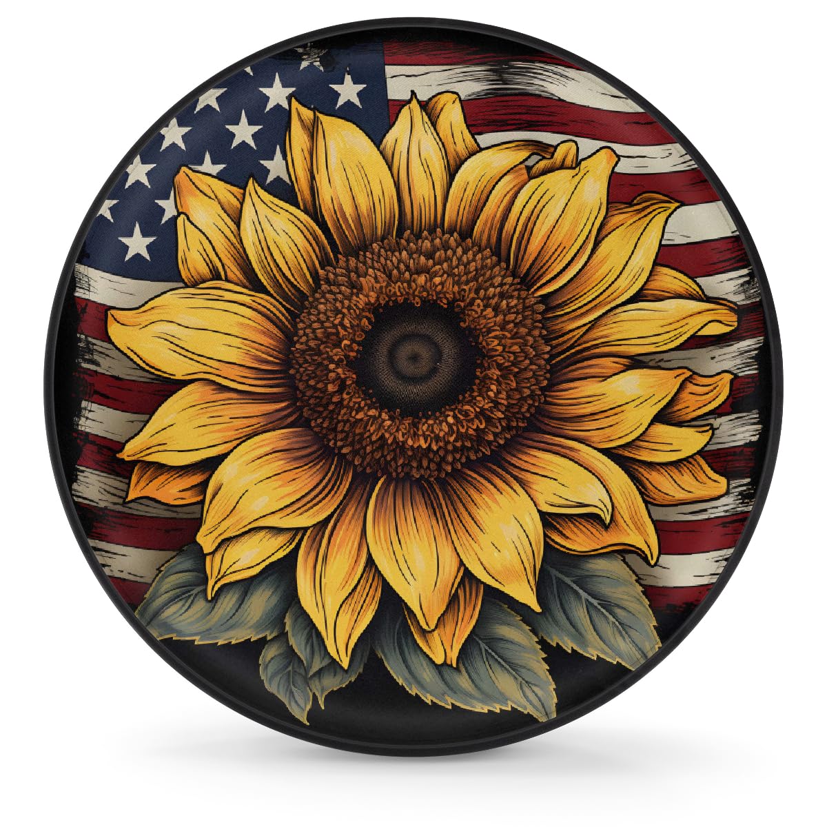 Ersatzreifenabdeckung, Radschutz, amerikanische Flagge, Sonnenblume, wasserdicht, staubdicht, universelle Passform für Jeep, Anhänger, Wohnmobil, SUV, Wohnmobil, Fahrzeug, 40,6 cm Ersatzreifenabdeckung, Radschutz, amerikanische Flagge, Sonnenblume, wasserdicht, staubdicht, universelle Passform für Jeep, Anhänger, Wohnmobil, SUV, Wohnmobil, Fahrzeug, 40,6 cm von Helhappy