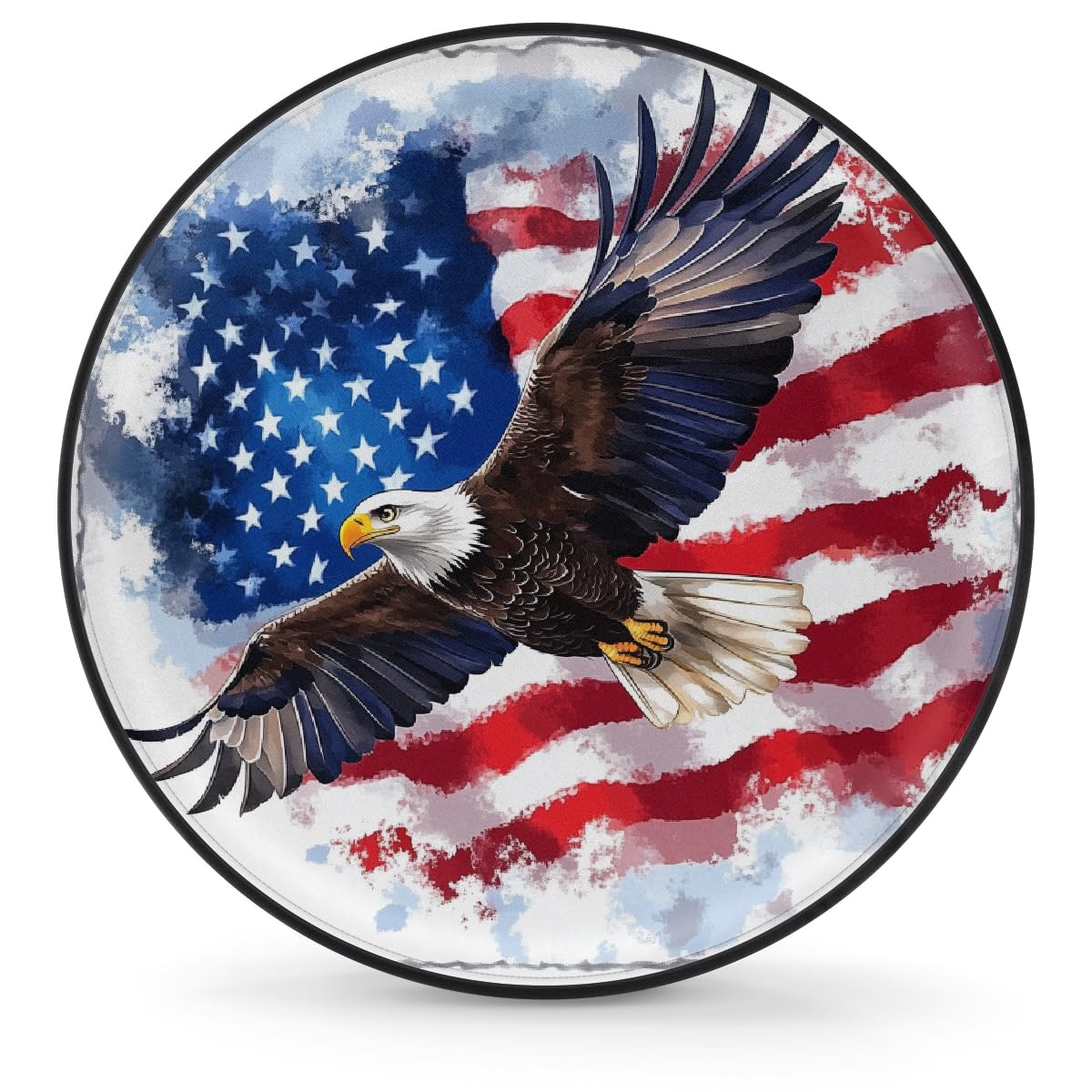 Ersatzreifenabdeckung, Radschutz, amerikanische Flagge, Weißkopfseeadler, wasserdicht, staubdicht, universelle Passform für Jeep, Anhänger, Wohnmobil, SUV, Wohnmobil, Fahrzeug, 40,6 cm (16 Zoll) von Helhappy