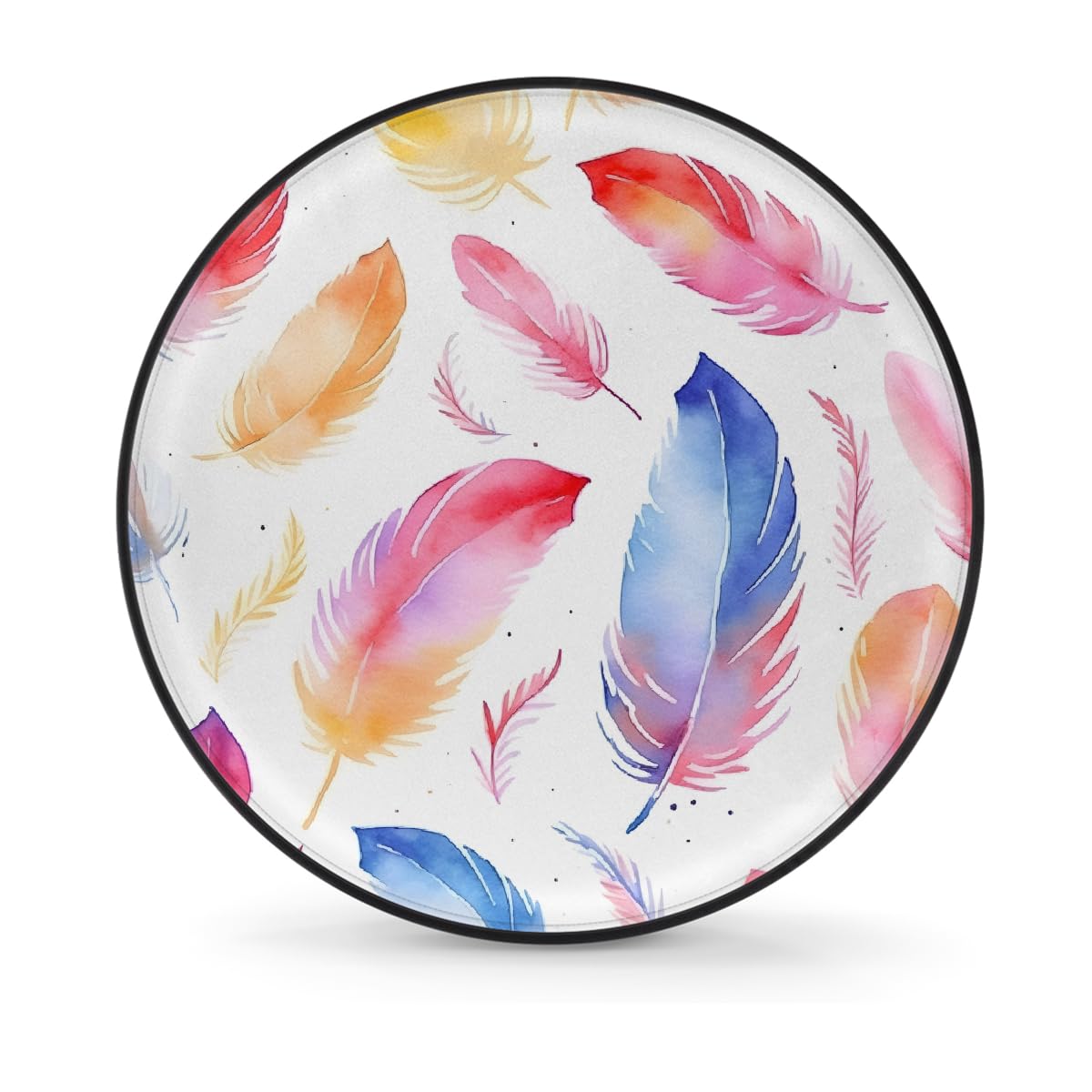 Ersatzreifenabdeckung, Radschutz, bunte Federkunst, Bohemian-Stil, Aquarelldruck, wasserdicht, staubdicht, universelle Passform für Jeep, Anhänger, Wohnmobil, SUV, Wohnmobil, 35,6 cm (14 Zoll) von Helhappy