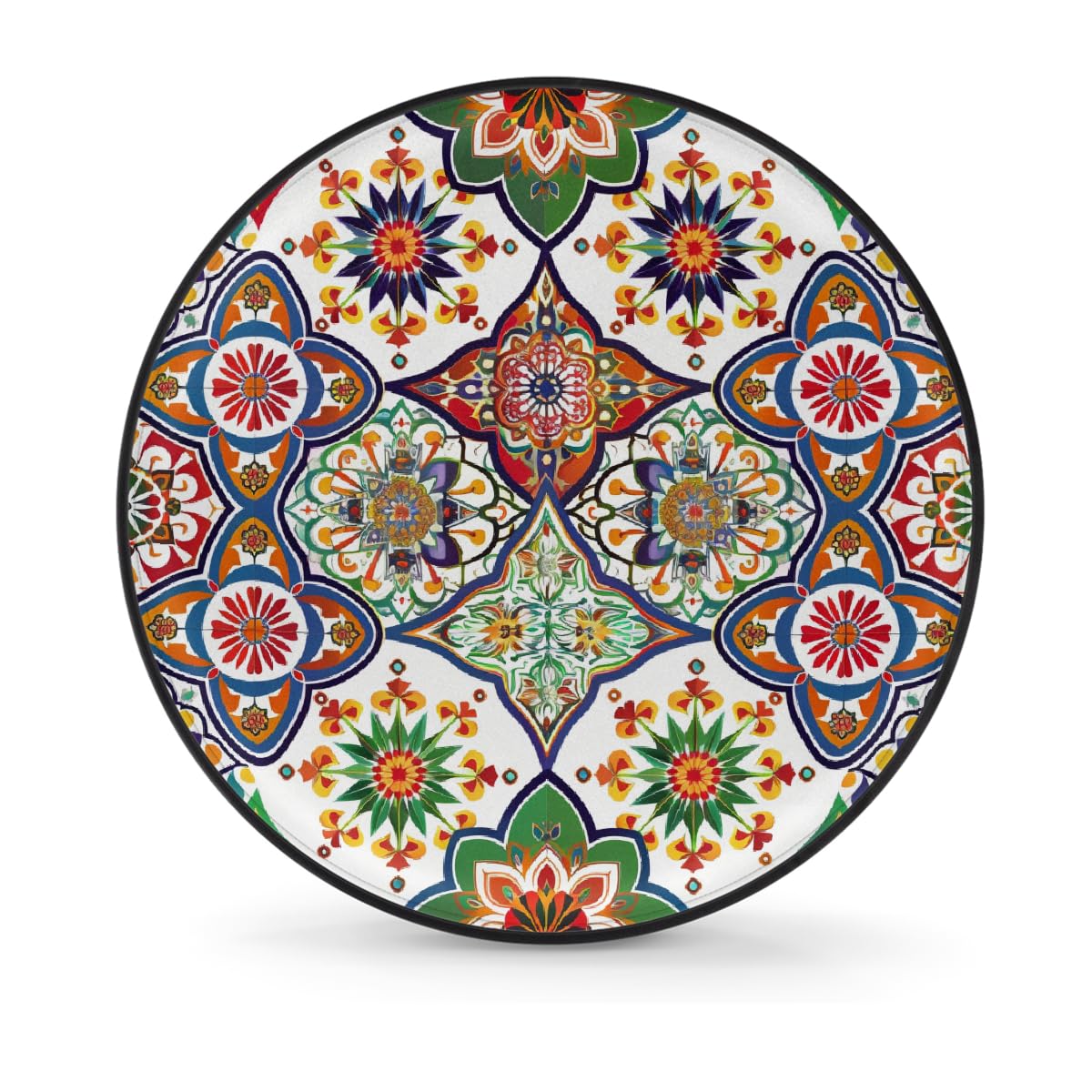 Ersatzreifenabdeckung, Radschutz, buntes Mandala, böhmisches Blumenmuster, wasserdicht, staubdicht, universelle Passform für Jeep, Anhänger, Wohnmobil, SUV, Wohnmobil, 35,6 cm (14 Zoll) von Helhappy