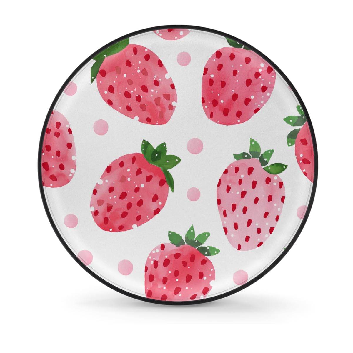 Ersatzreifenabdeckung, Radschutz, niedliches Erdbeer-Rosa, lustiger Cartoon, wasserdicht, staubdicht, universelle Passform für Jeep, Anhänger, Wohnmobil, SUV, Wohnmobil, 35,6 cm (14 Zoll) von Helhappy