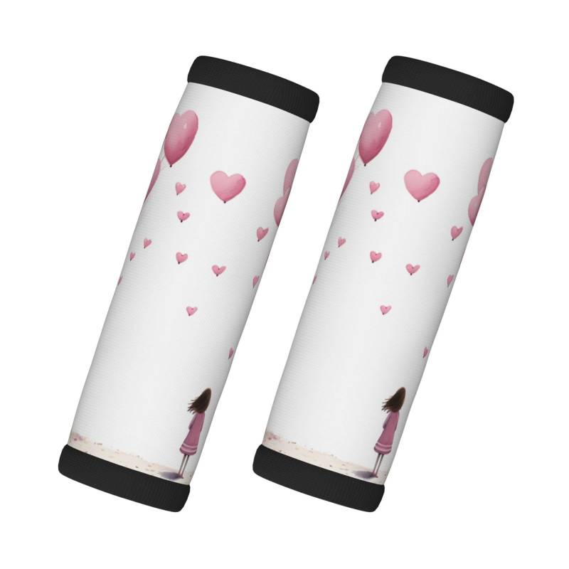 Gepäckgriffbandagen aus Neopren für Koffer, Gepäckanhänger, Gepäckanhänger, Geschenk, Reisezubehör, Rosa, 2 Stück von Helhappy