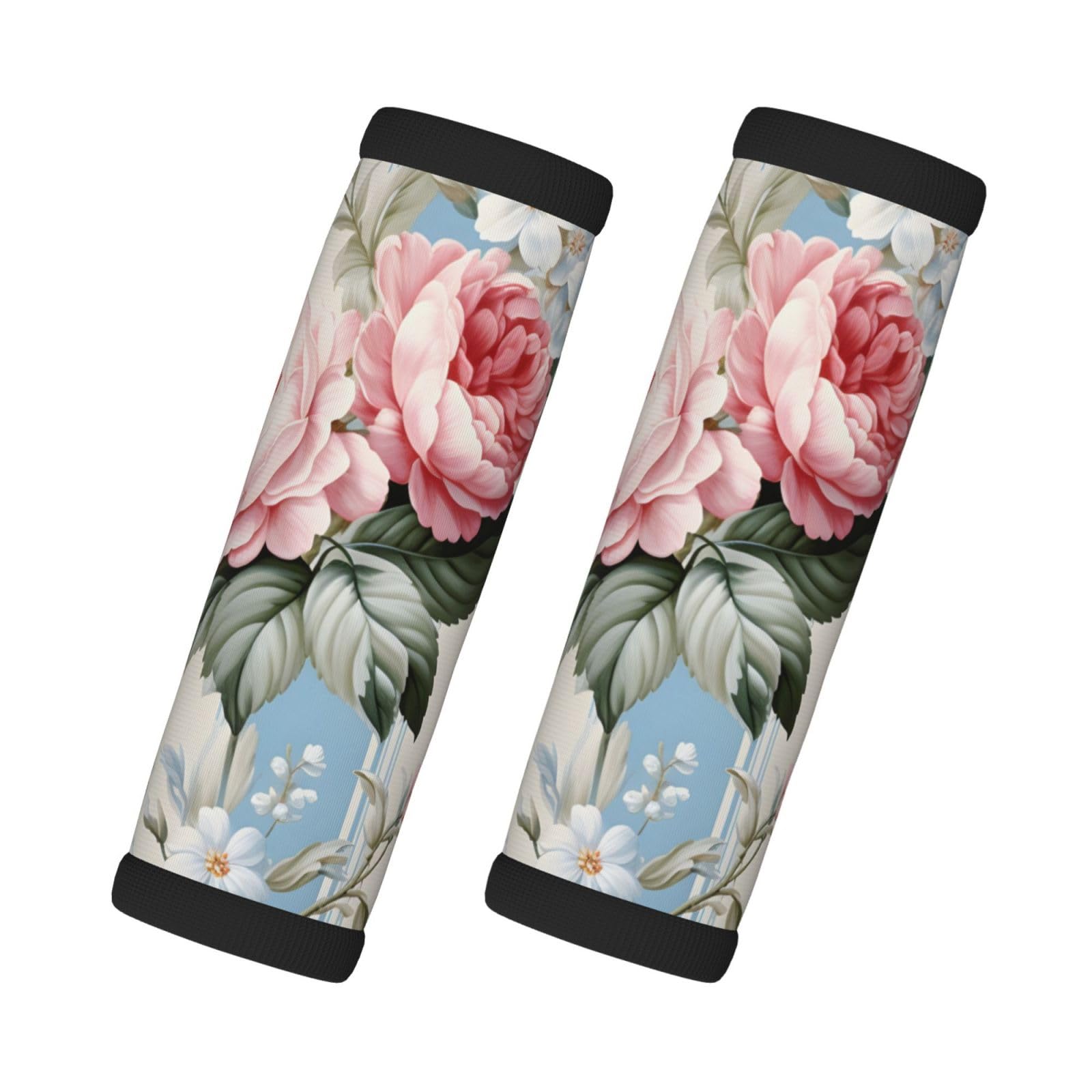 Gepäckgriffbandagen aus Neopren für Koffer, elegante rosa Blumen, Gepäckanhänger, Geschenk von Reisezubehör, 2 Stück Gepäckgriffbandagen aus Neopren für Koffer, elegante rosa Blumen, Gepäckanhänger, Geschenk von Reisezubehör, 2 Stück von Helhappy