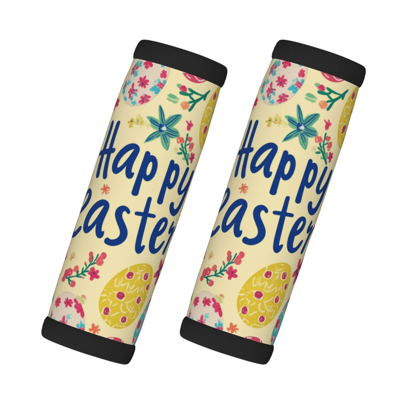 Neopren-Gepäckgriffbandagen für Koffer, Frohe Ostern, Vintage-Blumeneier, Gepäckanhänger, Geschenk, Reisezubehör, 2 Stück Neopren-Gepäckgriffbandagen für Koffer, Frohe Ostern, Vintage-Blumeneier, Gepäckanhänger, Geschenk, Reisezubehör, 2 Stück von Helhappy
