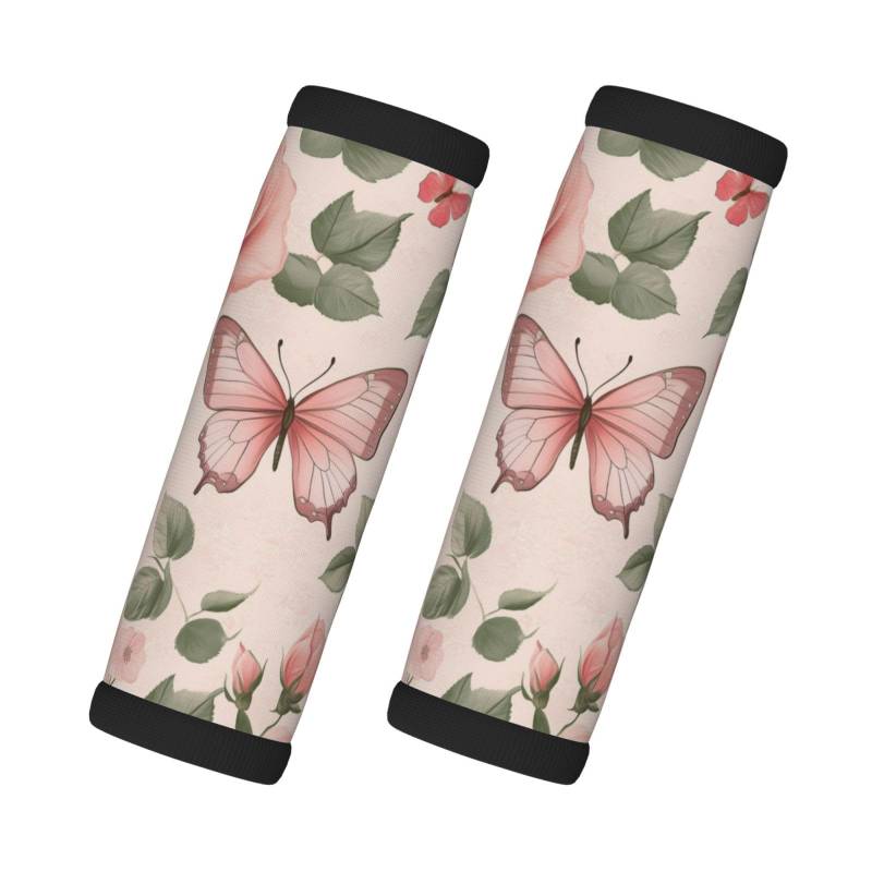 Neopren-Gepäckgriffbandagen für Koffer, Retro-Rosenmuster, Gepäckanhänger, Geschenk, Reisezubehör, 2 Stück von Helhappy
