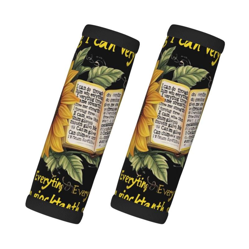 Neopren-Gepäckgriffbandagen für Koffer, Sonnenblumen, Buch-Zitate, Gepäckkennzeichnungen, Gepäckanhänger, Geschenk von Reisezubehör, 2 Stück von Helhappy
