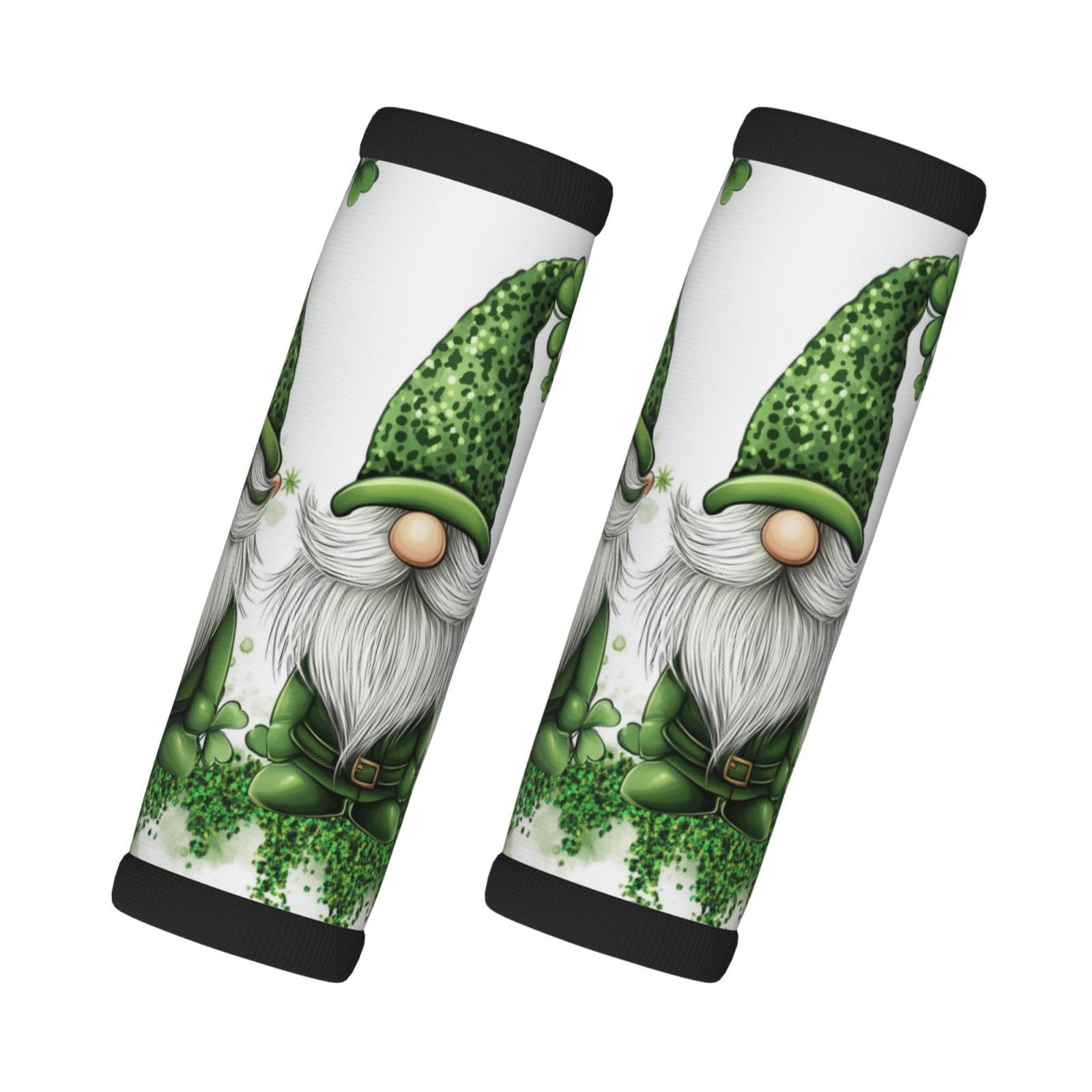 Neopren-Gepäckgriffbandagen für Koffer, St. Patricks Day, grüne Kleeblätter, Gepäckanhänger, Geschenk für Reisezubehör, 2 Stück Neopren-Gepäckgriffbandagen für Koffer, St. Patricks Day, grüne Kleeblätter, Gepäckanhänger, Geschenk für Reisezubehör, 2 Stück von Helhappy