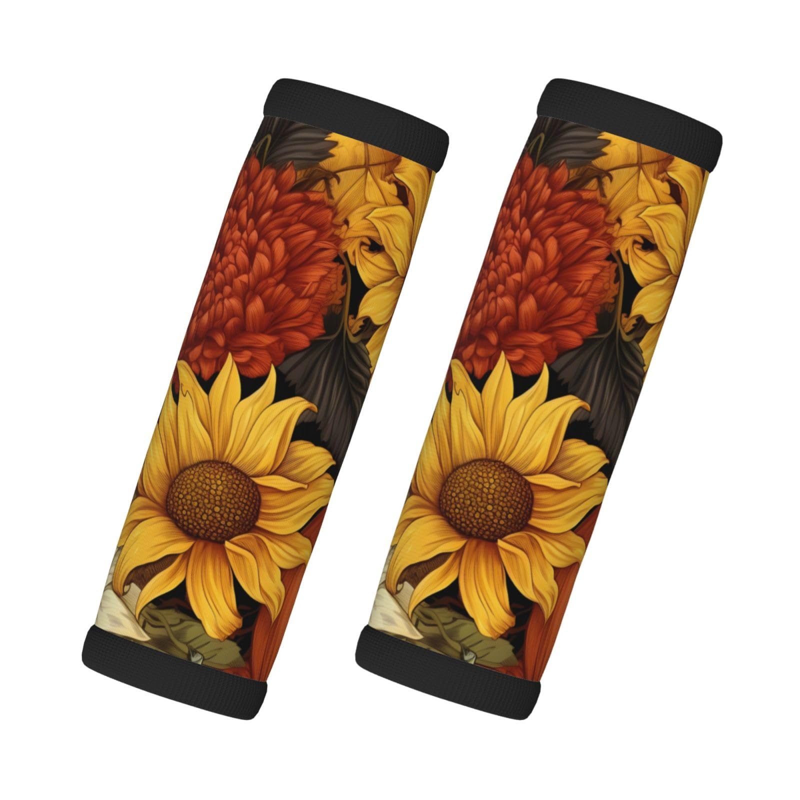 Neopren-Gepäckgriffbandagen für Koffer, Thanksgiving-Kürbisse, Sonnenblumen, Chrysanthemen, Gepäckanhänger, Geschenk von Reisezubehör, 2 Stück Neopren-Gepäckgriffbandagen für Koffer, Thanksgiving-Kürbisse, Sonnenblumen, Chrysanthemen, Gepäckanhänger, Geschenk von Reisezubehör, 2 Stück von Helhappy