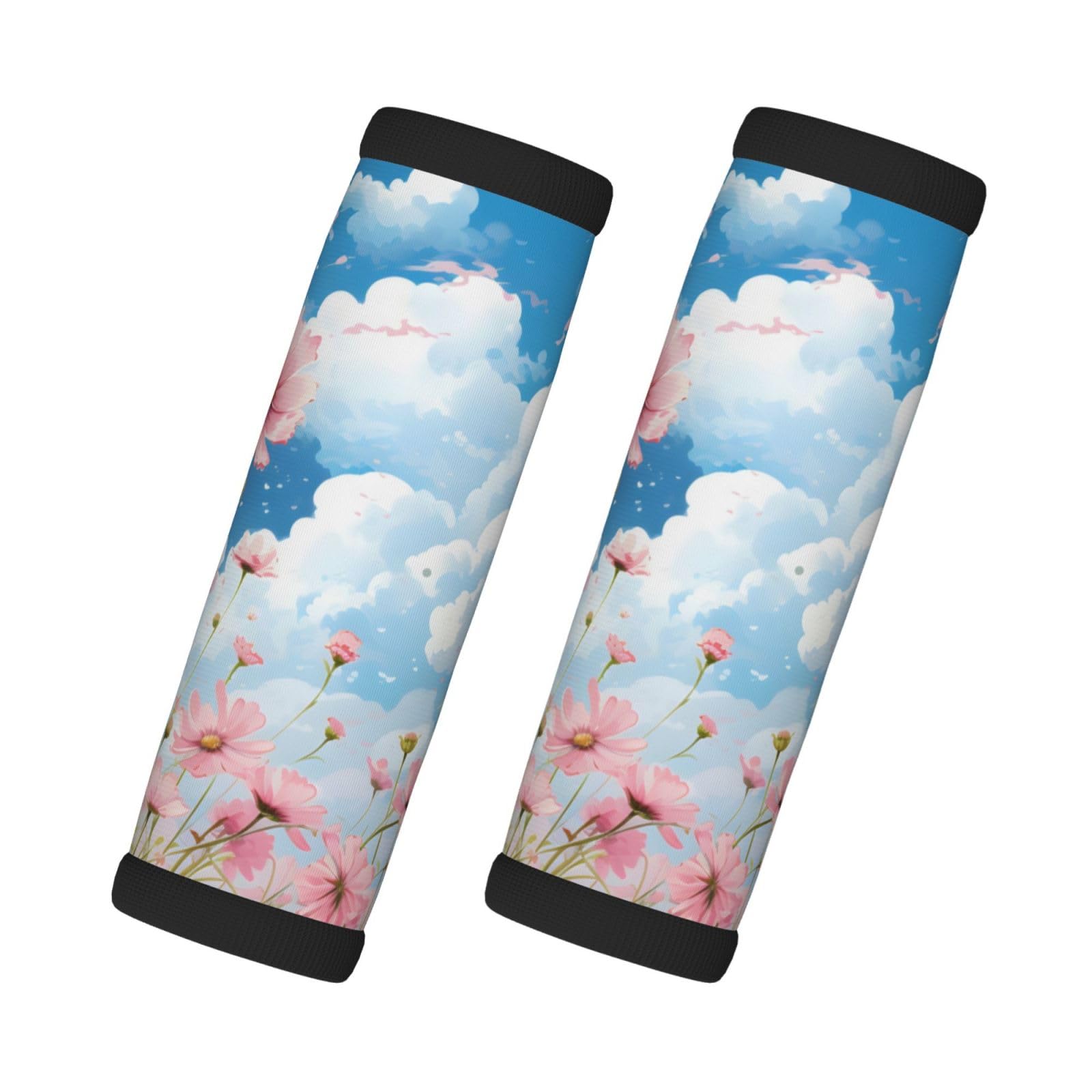 Neopren-Gepäckgriffbandagen für Koffer, Wildblumen, botanische Blumen, Pflanzen, blauer Himmel, Gepäckanhänger, Geschenk für Reisezubehör, 2 Stück Neopren-Gepäckgriffbandagen für Koffer, Wildblumen, botanische Blumen, Pflanzen, blauer Himmel, Gepäckanhänger, Geschenk für Reisezubehör, 2 Stück von Helhappy