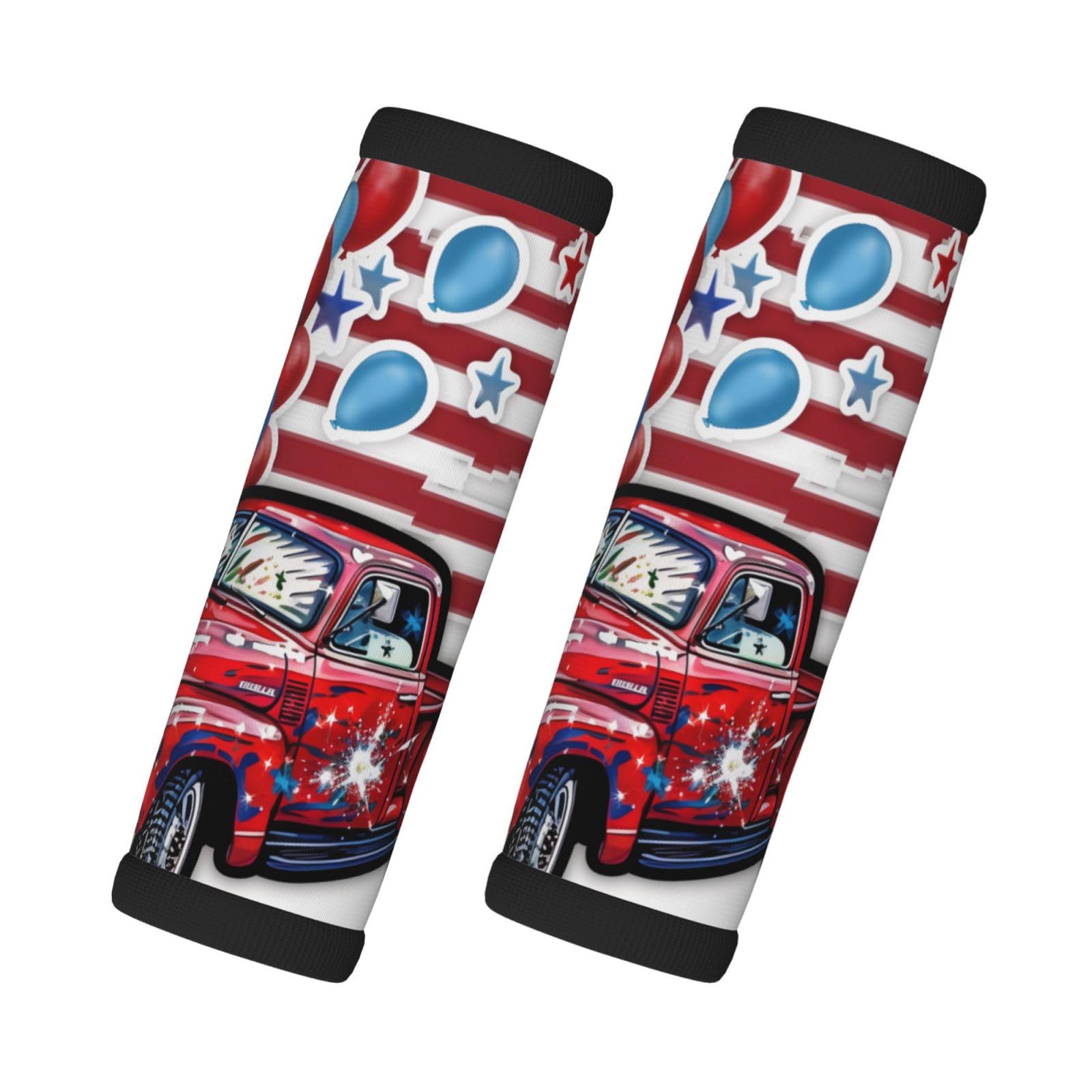 Neopren-Gepäckgriffbandagen für Koffer, amerikanische Flagge, rote LKW-Ballons, Dekoration, Gepäckanhänger, Geschenk, Reisezubehör, 2 Stück Neopren-Gepäckgriffbandagen für Koffer, amerikanische Flagge, rote LKW-Ballons, Dekoration, Gepäckanhänger, Geschenk, Reisezubehör, 2 Stück von Helhappy