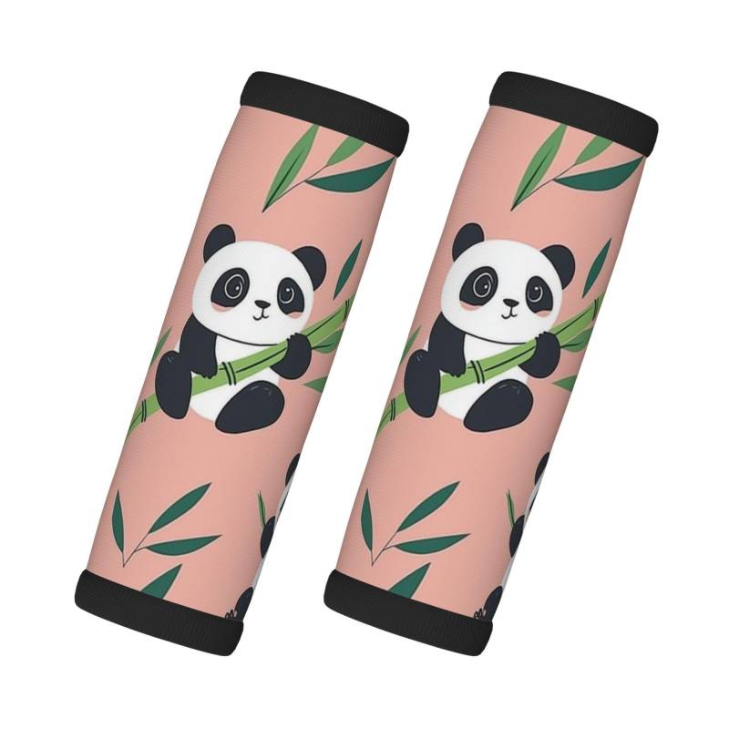 Neopren-Gepäckgriffbandagen für Koffer, niedlicher Panda und Bambus, Gepäckanhänger, Geschenk von Reisezubehör, 2 Stück von Helhappy