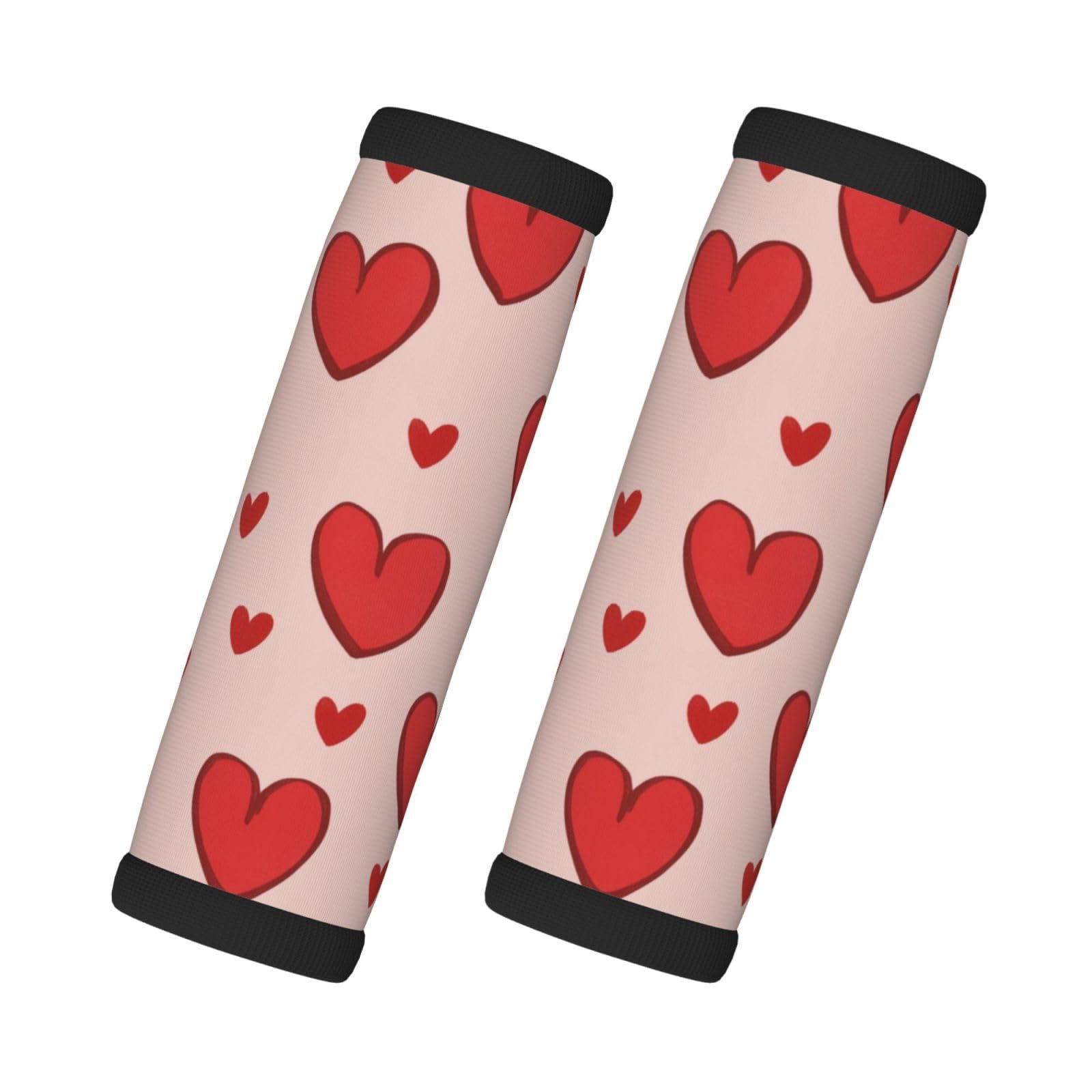 Neopren-Gepäckgriffbandagen für Koffer, rote Herzform, Valentinstag, Gepäckanhänger, Geschenk für Reisezubehör, 2 Stück Neopren-Gepäckgriffbandagen für Koffer, rote Herzform, Valentinstag, Gepäckanhänger, Geschenk für Reisezubehör, 2 Stück von Helhappy