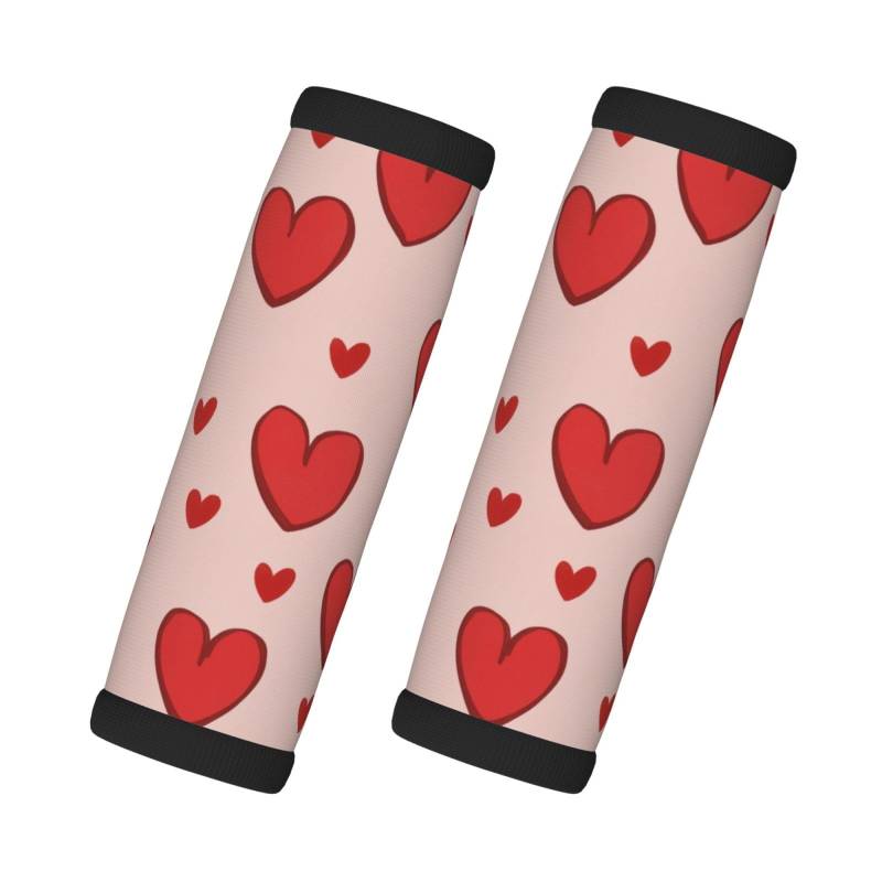 Neopren-Gepäckgriffbandagen für Koffer, rote Herzform, Valentinstag, Gepäckanhänger, Geschenk für Reisezubehör, 2 Stück von Helhappy