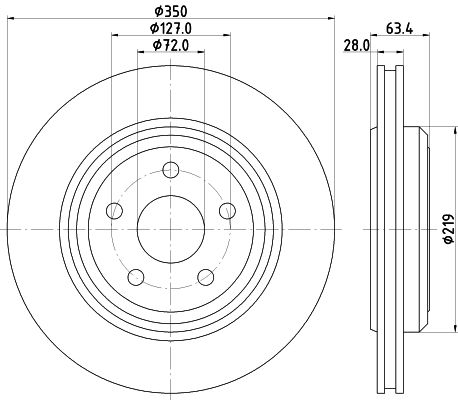 Bremsscheibe Hinterachse Hella Pagid 8DD 355 125-141 von Hella Pagid