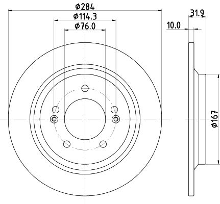 Bremsscheibe Hinterachse Hella Pagid 8DD 355 126-651 von Hella Pagid