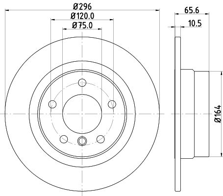 Bremsscheibe Hinterachse Hella Pagid 8DD 355 128-371 von Hella Pagid