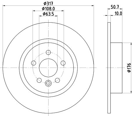 Bremsscheibe Hinterachse Hella Pagid 8DD 355 131-851 von Hella Pagid