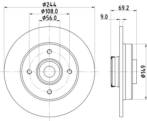 Bremsscheibe Hinterachse Hella Pagid 8DD 355 132-161 von Hella Pagid