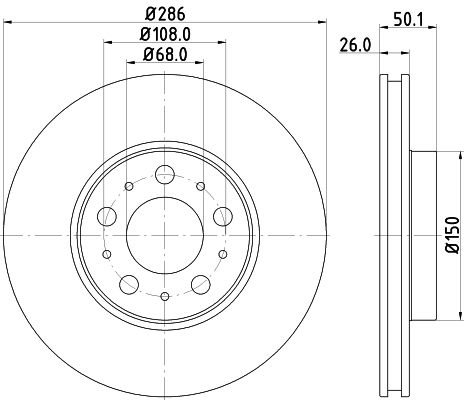 Bremsscheibe Vorderachse Hella Pagid 8DD 355 107-051 Bremsscheibe Vorderachse Hella Pagid 8DD 355 107-051 von Hella Pagid