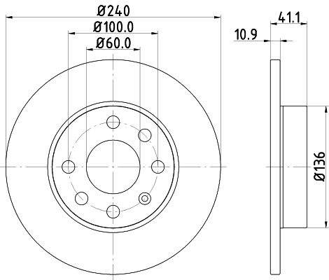 Bremsscheibe Vorderachse Hella Pagid 8DD 355 108-311 von Hella Pagid