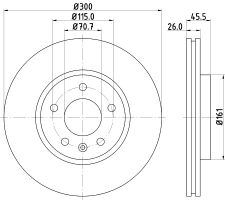 Bremsscheibe Vorderachse Hella Pagid 8DD 355 116-591 von Hella Pagid