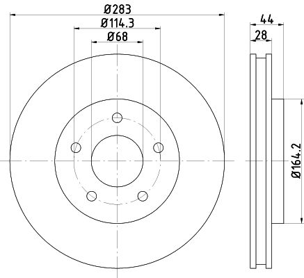 Bremsscheibe Vorderachse Hella Pagid 8DD 355 125-071 von Hella Pagid