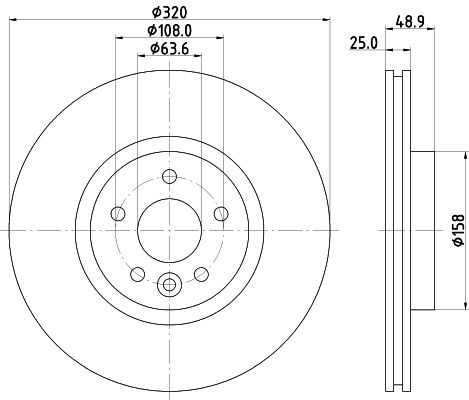 Bremsscheibe Vorderachse Hella Pagid 8DD 355 125-151 von Hella Pagid