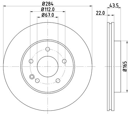 Bremsscheibe Vorderachse Hella Pagid 8DD 355 127-121 von Hella Pagid