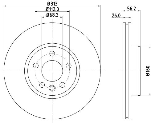 Bremsscheibe Vorderachse Hella Pagid 8DD 355 127-711 von Hella Pagid