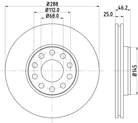 Bremsscheibe Vorderachse Hella Pagid 8DD 355 128-011 von Hella Pagid