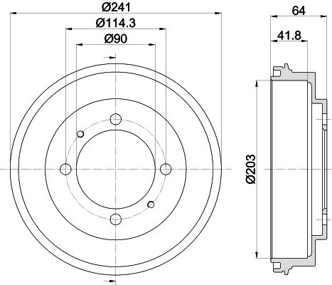 Bremstrommel Hinterachse Hella Pagid 8DT 355 300-841 von Hella Pagid