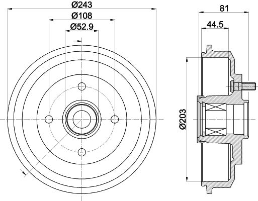 Bremstrommel Hinterachse Hella Pagid 8DT 355 302-751 von Hella Pagid