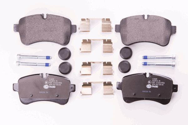 Bremsbelagsatz, Scheibenbremse Hinterachse Hella 8DB 355 005-551 Bremsbelagsatz, Scheibenbremse Hinterachse Hella 8DB 355 005-551 von Hella