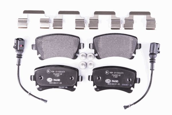 Bremsbelagsatz, Scheibenbremse Hinterachse Hella 8DB 355 011-531 von Hella