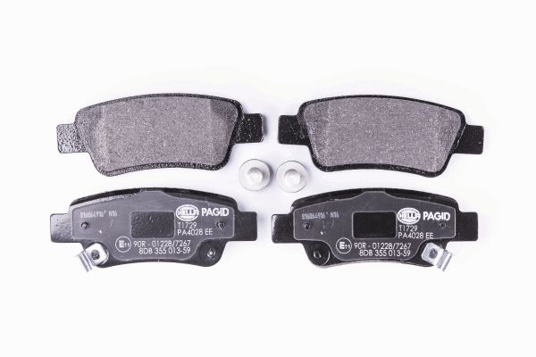Bremsbelagsatz, Scheibenbremse Hinterachse Hella 8DB 355 013-591 Bremsbelagsatz, Scheibenbremse Hinterachse Hella 8DB 355 013-591 von Hella