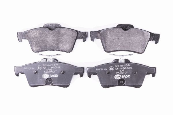 Bremsbelagsatz, Scheibenbremse Hinterachse Hella 8DB 355 015-741 Bremsbelagsatz, Scheibenbremse Hinterachse Hella 8DB 355 015-741 von Hella