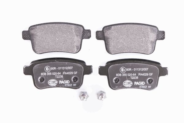 Bremsbelagsatz, Scheibenbremse Hinterachse Hella 8DB 355 020-641 von Hella