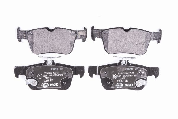 Bremsbelagsatz, Scheibenbremse Hinterachse Hella 8DB 355 023-301 von Hella