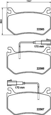 Bremsbelagsatz, Scheibenbremse Hinterachse Hella 8DB 355 039-031 von Hella