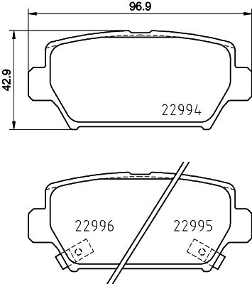Bremsbelagsatz, Scheibenbremse Hinterachse Hella 8DB 355 039-401 Bremsbelagsatz, Scheibenbremse Hinterachse Hella 8DB 355 039-401 von Hella